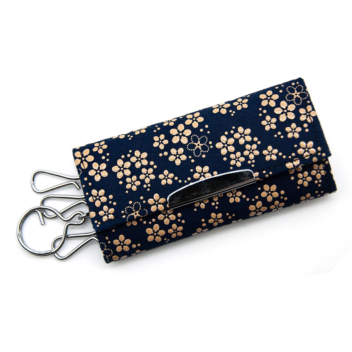 

Inden Key Case Key Strap Case 4 Deerskin Lacquer Crafts Lacquer [Indenya] No.4702 ([14-181] Navy-White Forget-me-Not)