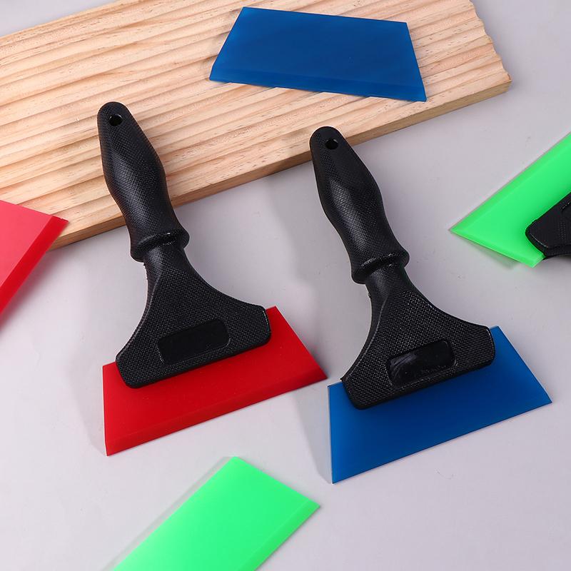 Rubber Scraper For Car Glass Plastic Handle Squeegee Window Tint Tool Water Wiper Mirror Cleaning Water Blade Car Accessories