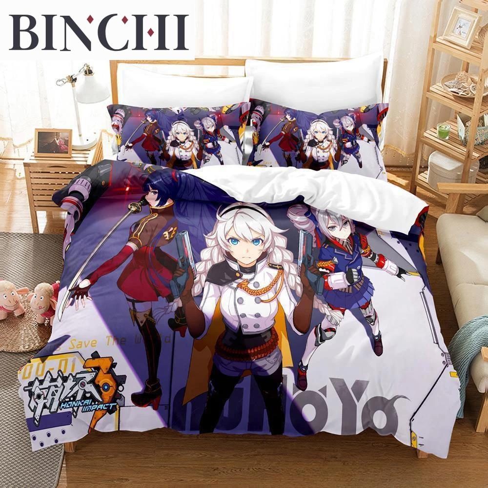 Game Honkai Impact 3 Bedding Set Single Twin Full Queen King Size Bed Set Adult Boy Bedroom Duvet cover Sets Anime Bed Sheet Set