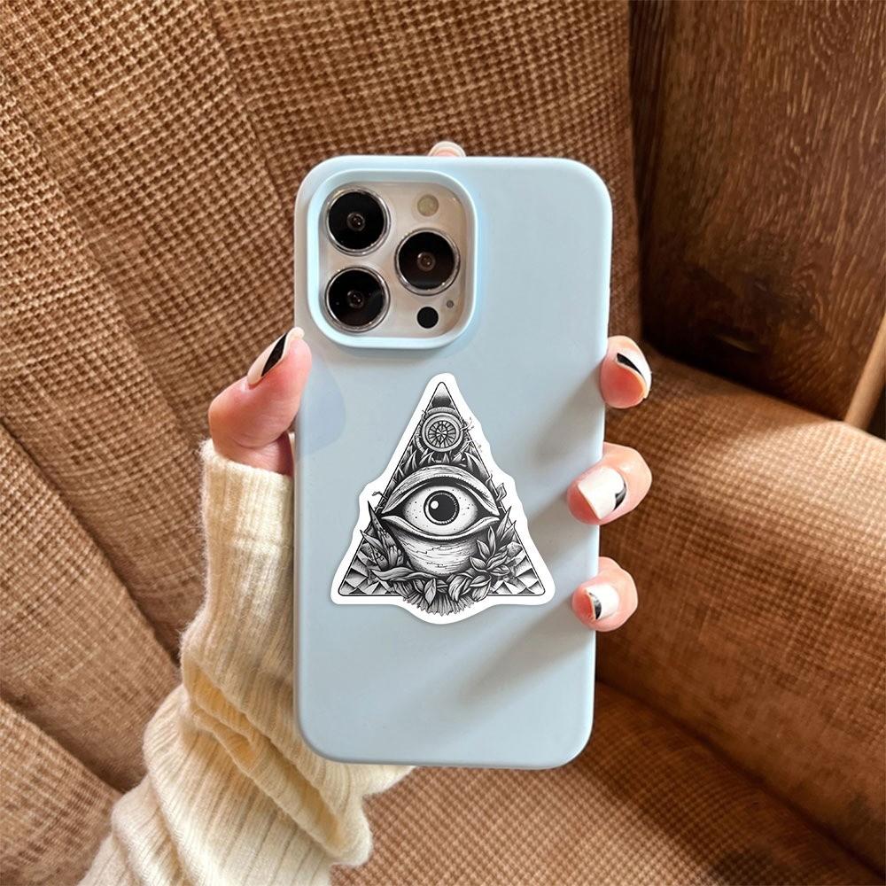 50-Piece All-Seeing Eye Stickers - Personalized Waterproof DIY Decor for Guitar, Notebook & Luggage