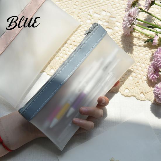 Transparent Stationery Organizer Clear Mesh Pencil Case Large Pen Pouch for Girls