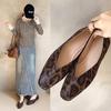 Fashion Big Size 35-43Snake Pattern Leather Woman Square Toe Shallow Ballet Flats Wowen Ballerinas Daily Slip On Loafers Mocasines Mujer