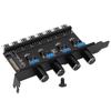 Концентратор вентиляторів для ПК PC 8-канальний концентратор вентиляторів 4 регулятори швидкості вентилятора охолодження для процесора, корпусу, жорсткого диска, відеокарти, ШІМ-вентилятора, системи рідинного охолодження