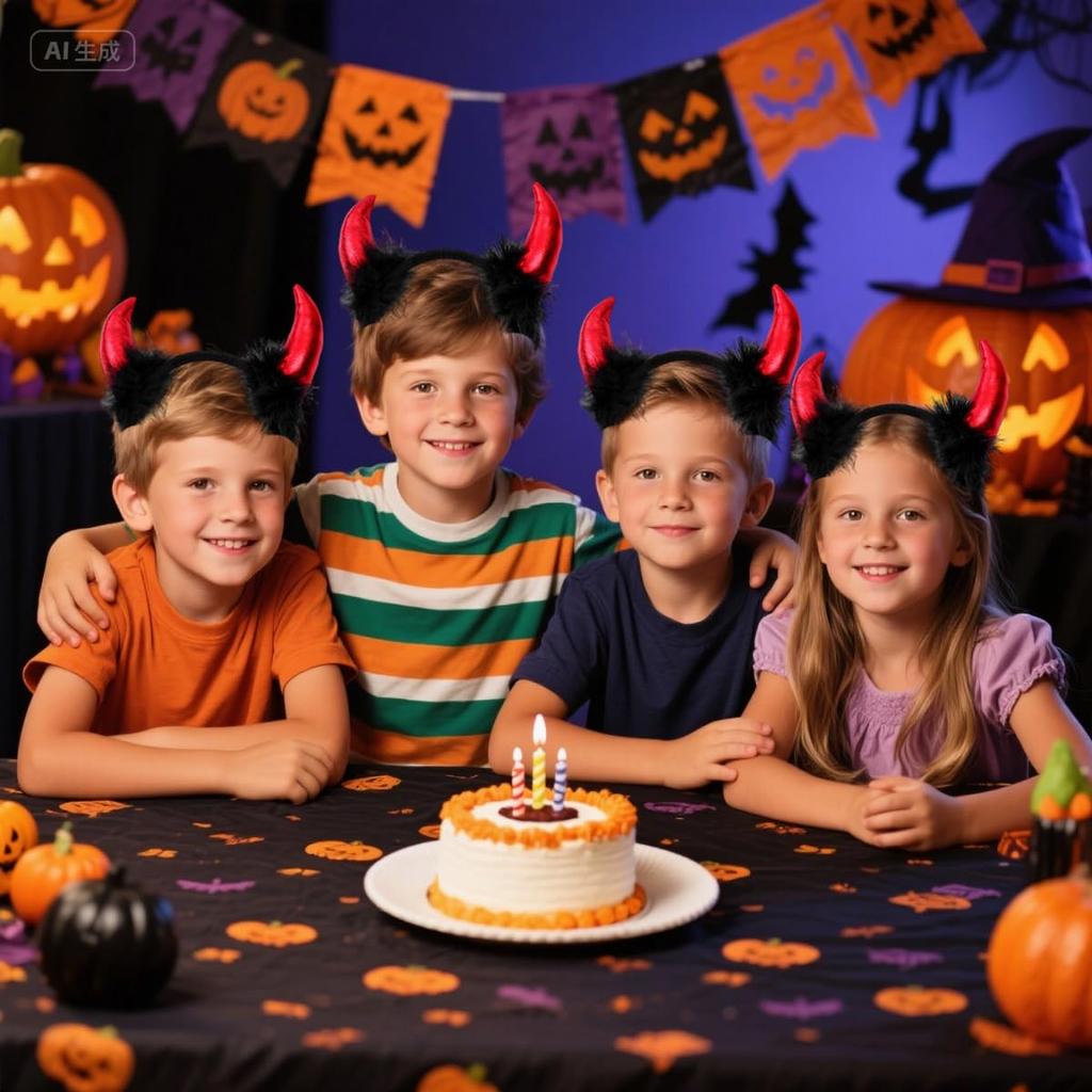 Wefitfix Halloween Teufelskopf-Haarreif, Halloween Cosplay Requisite für Damen und Kinder, Leicht mit Kostümen zu kombinieren, Halloween Kostüm, Halloween Haare