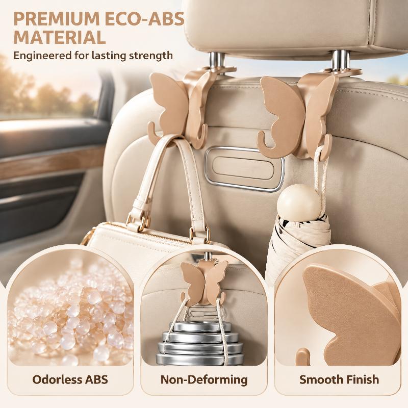 Butterfly Shaped Car Headrest Hooks Sturdy Build Easy Install For Hanging Bags Groceries Daily Trips