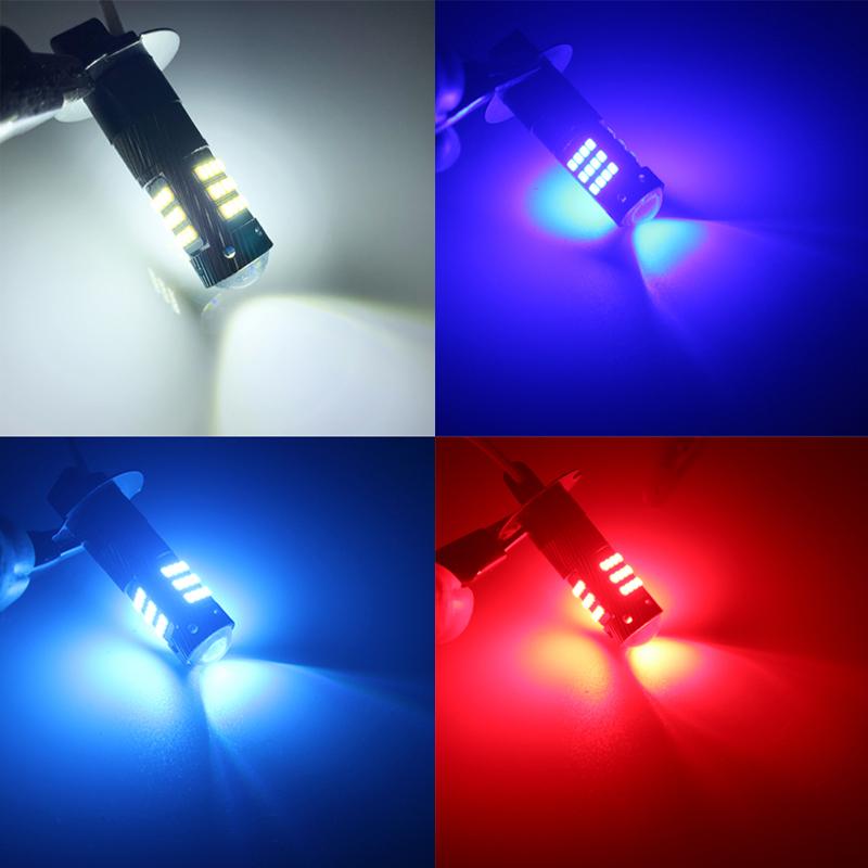 2PCS H1 Led H3 Fog Light 12v High Quality 2016 Car Front Fog Lamps Anti Fog Bulb Auto Driving Running Light 6000K Super White