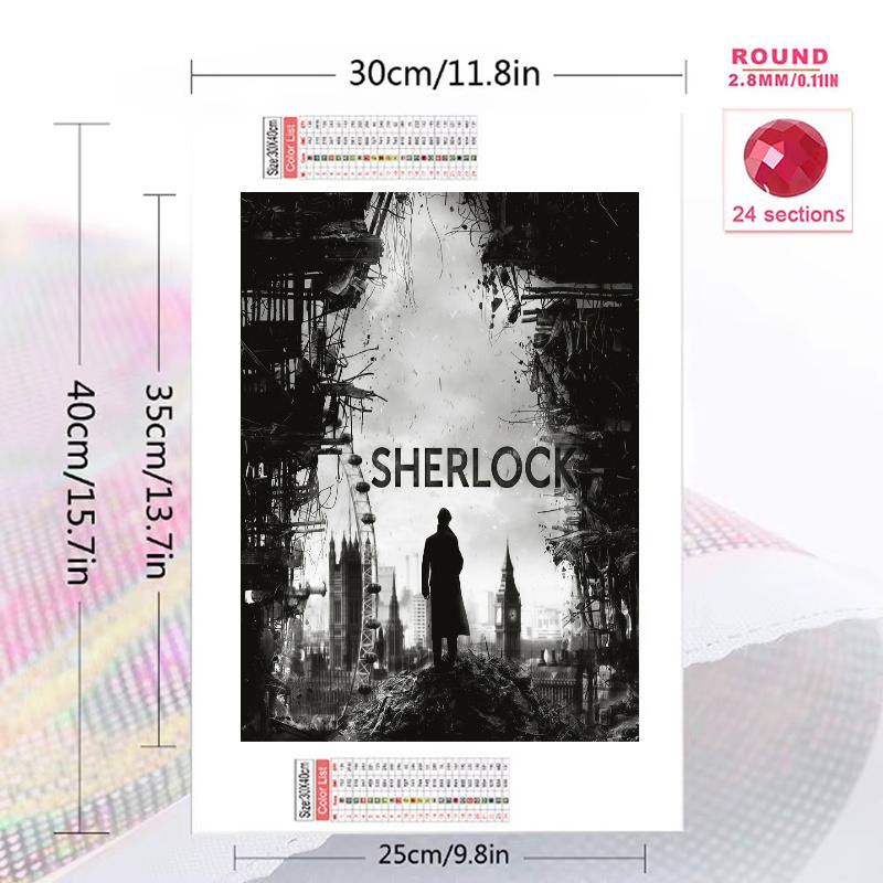 Sherlock 100% Round Full Drill 5D DIY Diamond Painting Embroidery Cross Stitch Rhinestone Décor