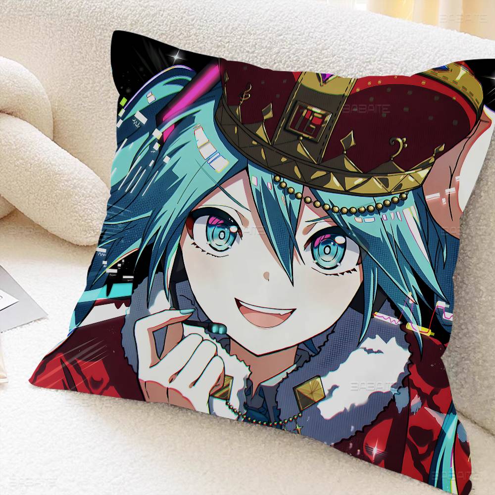 Anime H-Hatsunes M-Miku Stitch Lucky Dragon Pillow Cover Sofa Cushion Cover Home Room Decoration Children Gift