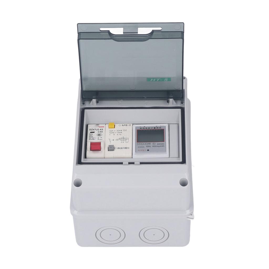 Zewnętrzna wodoodporna skrzynka rozdzielcza 2-drożna z wyłącznikiem zabezpieczającym przed wyciekiem 230VAC C40 220VAC 5(60)El