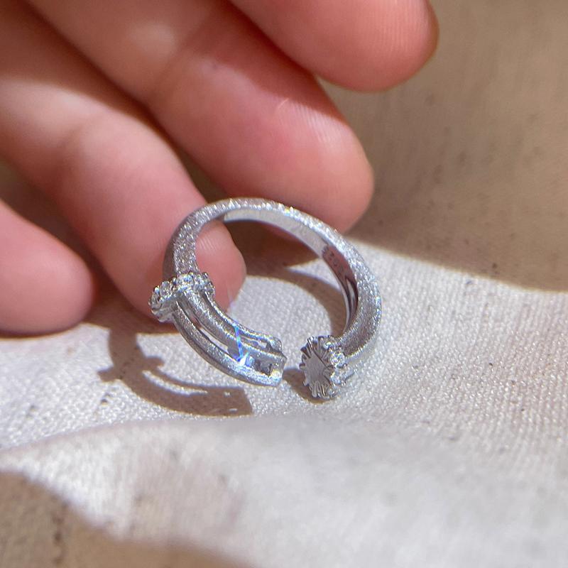 

Silver Simple Meteor Star Rings For Women Niche Design Wedding Fine Jewelry Gift 1pc