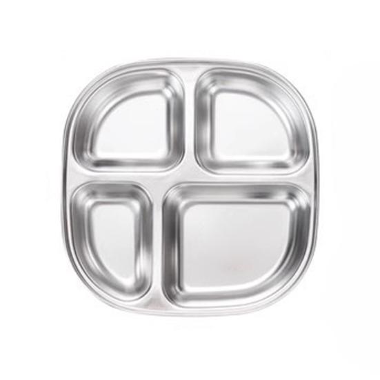 Stainless Steel Dinner Plate for Kids Cartoon Design Divided Tray Food-Grade Safe Durable Children Compartment Serving Snack Dishes