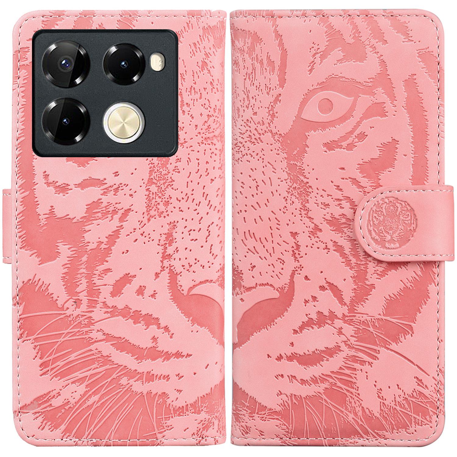 

For Infinix Note 40 Pro+/Note 40 Pro 5G Phone Case Tiger Imprint Flip Stand Leather Cover B