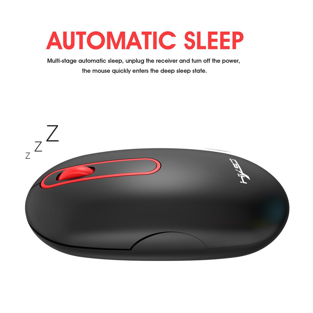 HXSJ T15 2.4G Wireless Mice Slim Computer Mice with USB Receiver Rechargeable Ergonomic Mice for