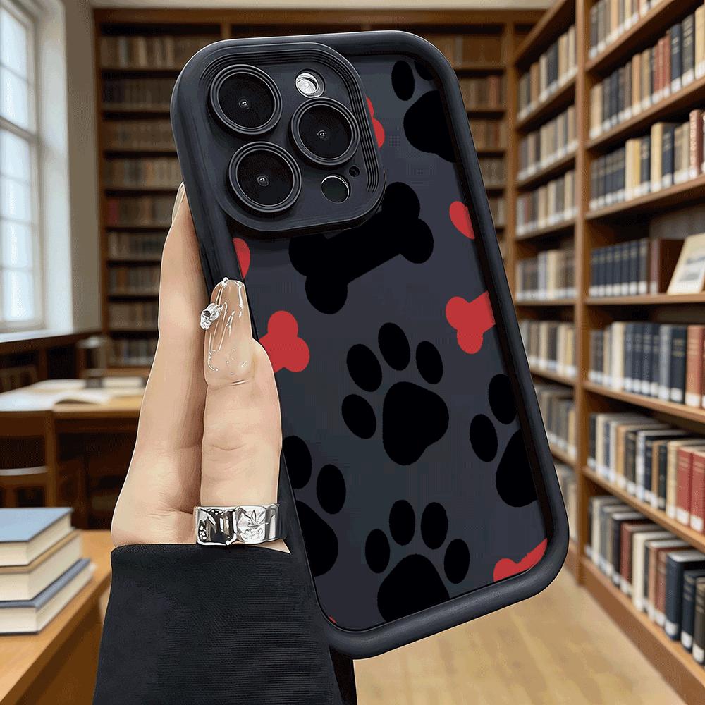 Paw Print Dog Bone Pattern Shockproof Soft Phone Case For Xiaomi Redmi Note 15 14 13 12 11 10 9 8 Pro Anti-Slip Anti-Fall Cover