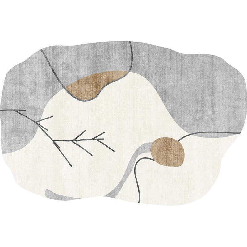 

Shaped Irregular Plush Carpet Large Area Bedroom Decor Bedside Rug Nordic Style Carpets for Living Room Thick Washable Floor Mat 80*120cm