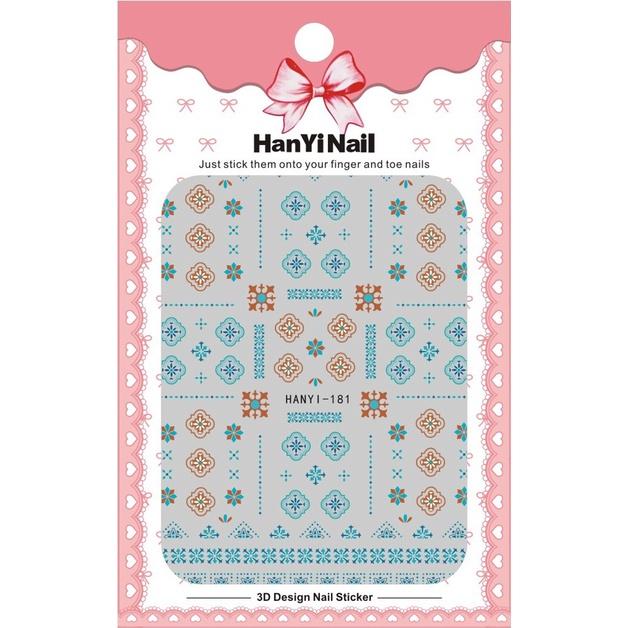 Retro Vintage Flower Thin Self-Adhesive Nail Stickers Decals Nail Design Nail Art Decoration