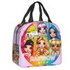 Rainbow High Insulated Lunch Bag for Outdoor Picnic Cartoon Anime Tv Portable Thermal Cooler Lunch Box Women Kids