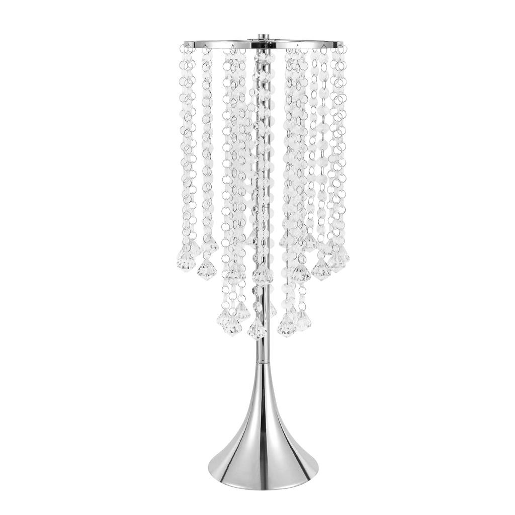 Luxurious Acrylic Crystal(21.9"/55.6cm H) 2Pcs Flower Stand Wedding Centerpieces on Floor, Tall Metal Flower Arrangement Stand,