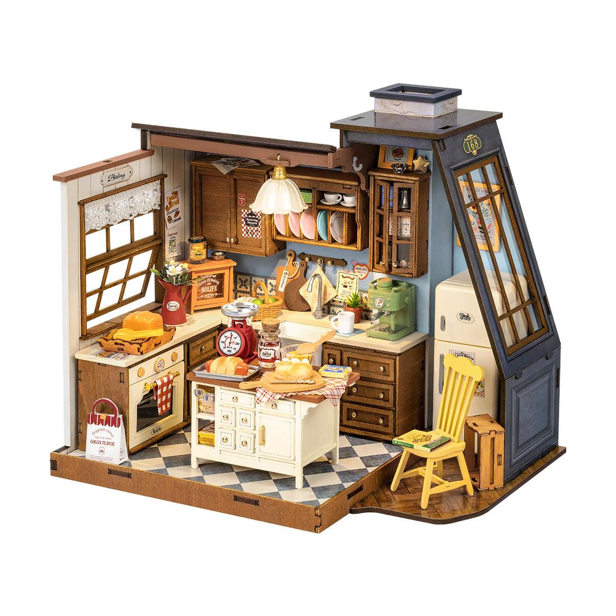 Robotime Rolife 3D Puzzles Baking Kitchen Diy Miniature House Dg172
