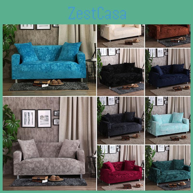 Stretch Sofa Samtbezug Couch Loveseat Überwurf Zuhause Prägung Rutschfest Blume