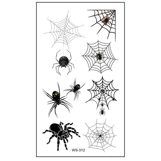 10Pcs Halloween Tattoo Stickers Realistic Waterproof Temporary Spider Stickers for Festive Decoration