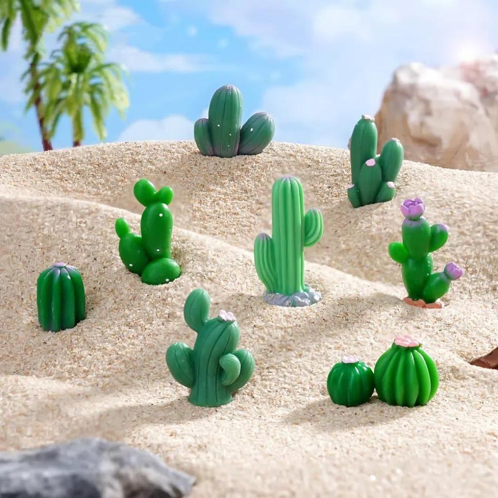 Voyyphixa Miniature Cactus Figurines, Set of 12, Decorations, Mini Ornaments, Cute Decorations, Micro Landscapes, Garden Ornaments, Bonsai