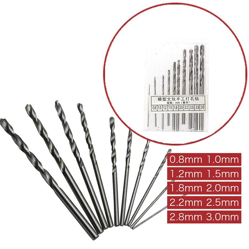 

10/20/25 шт. Набор сверл с круглым хвостовиком, сменный инструмент для деревообработки, быстрорежущая сталь HSS с титановым покрытием, спиральные сверла 10PCS