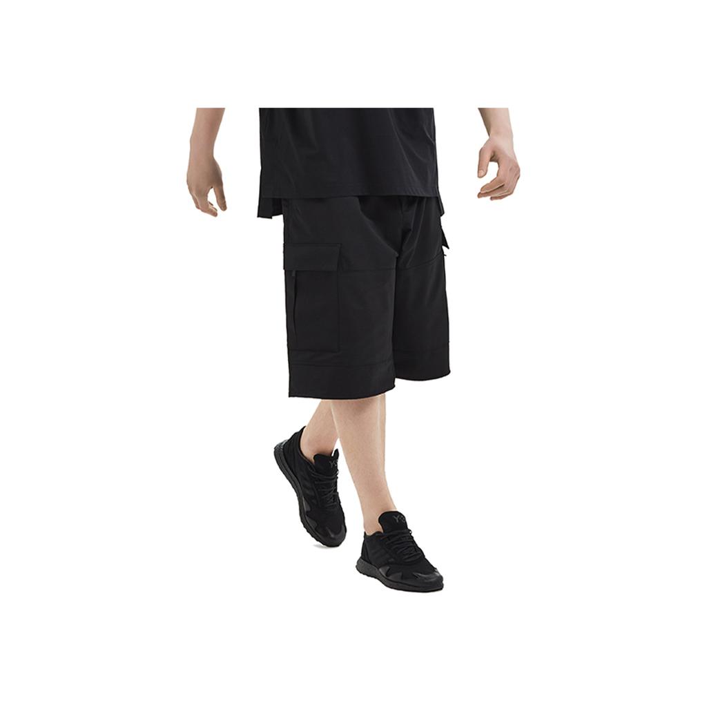 Y-3 Solid Color Multi-Pocket Wool Shorts Men Bottoms Black FN3401