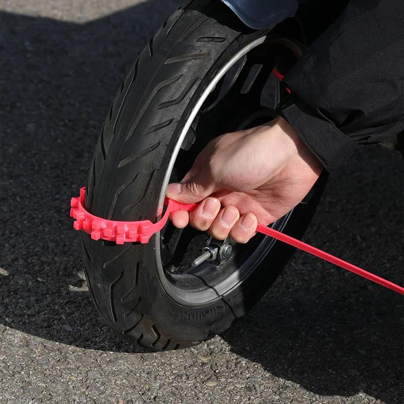 Car Anti-slip Tie Emergency Safety Belt Snow Chains for Winter Tyres Reusable Ties Motorcycle Car Bike Wheel Tire Chain