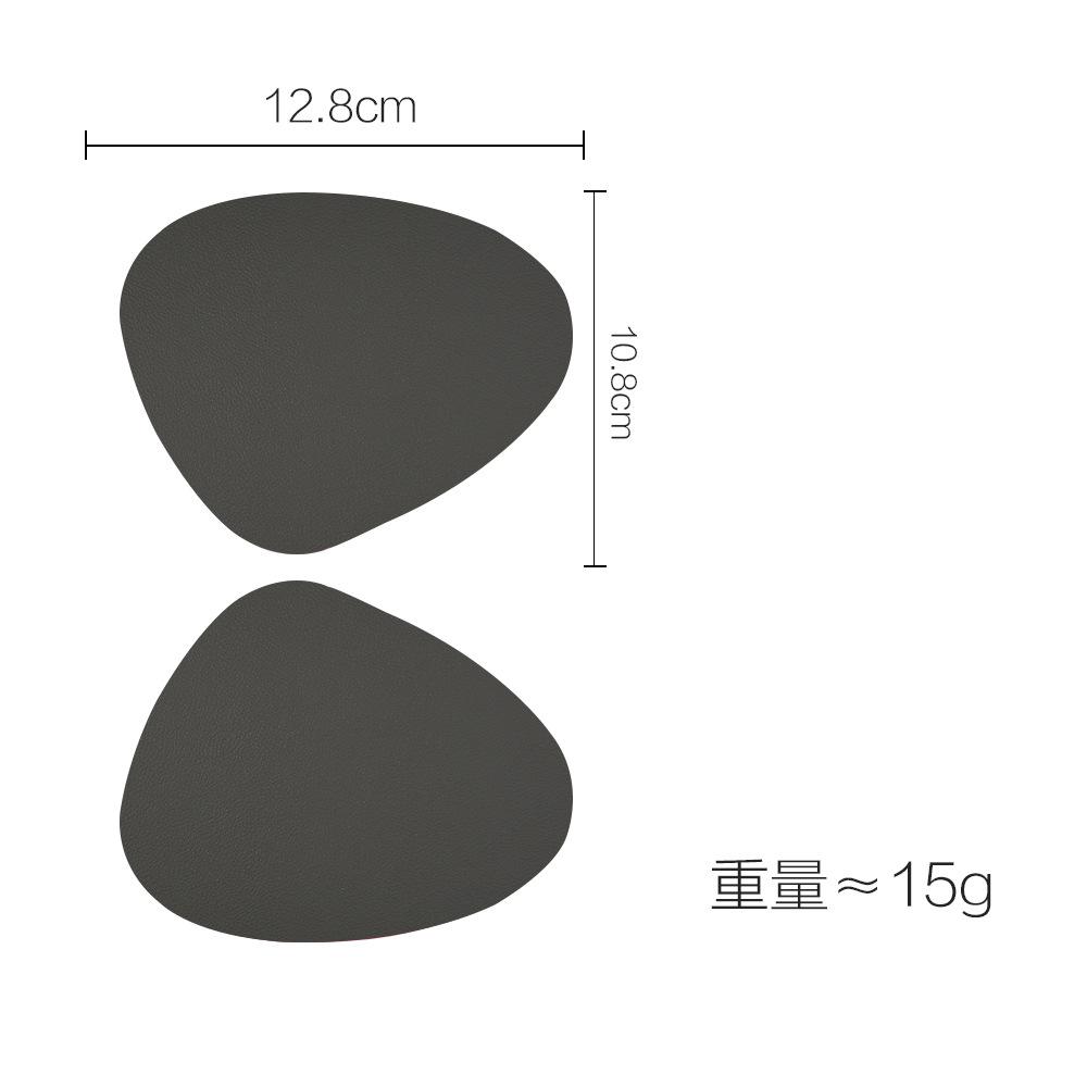 Hochwertiges zweifarbiges Leder-Tischset für den Haushalt, dreieckig, oval, wasserdicht und ölabweisend, wärmeisolierende Matte, Schüsseluntersetzer, Untersetzer, Tischset