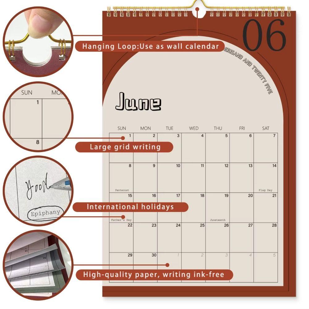 English Monthly Wall Calendar 18 Months Calendar Planner  Home Decoration