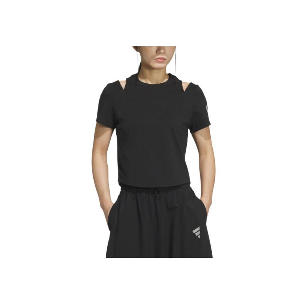 Adidas FOS Knitted Round Neck Fashion Versatile Short Sleeve T-Shirt Women Tops KF0691