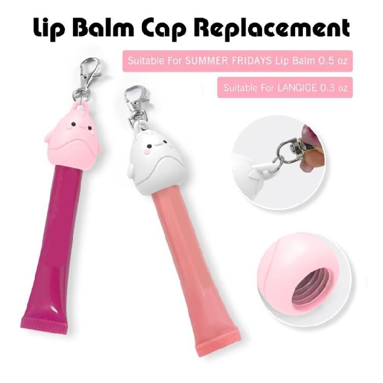 Trendy Cartoon Lip Gloss Keychain Accessory Sturdy Silicone Cover For Cosmetic Organization And Style Expression