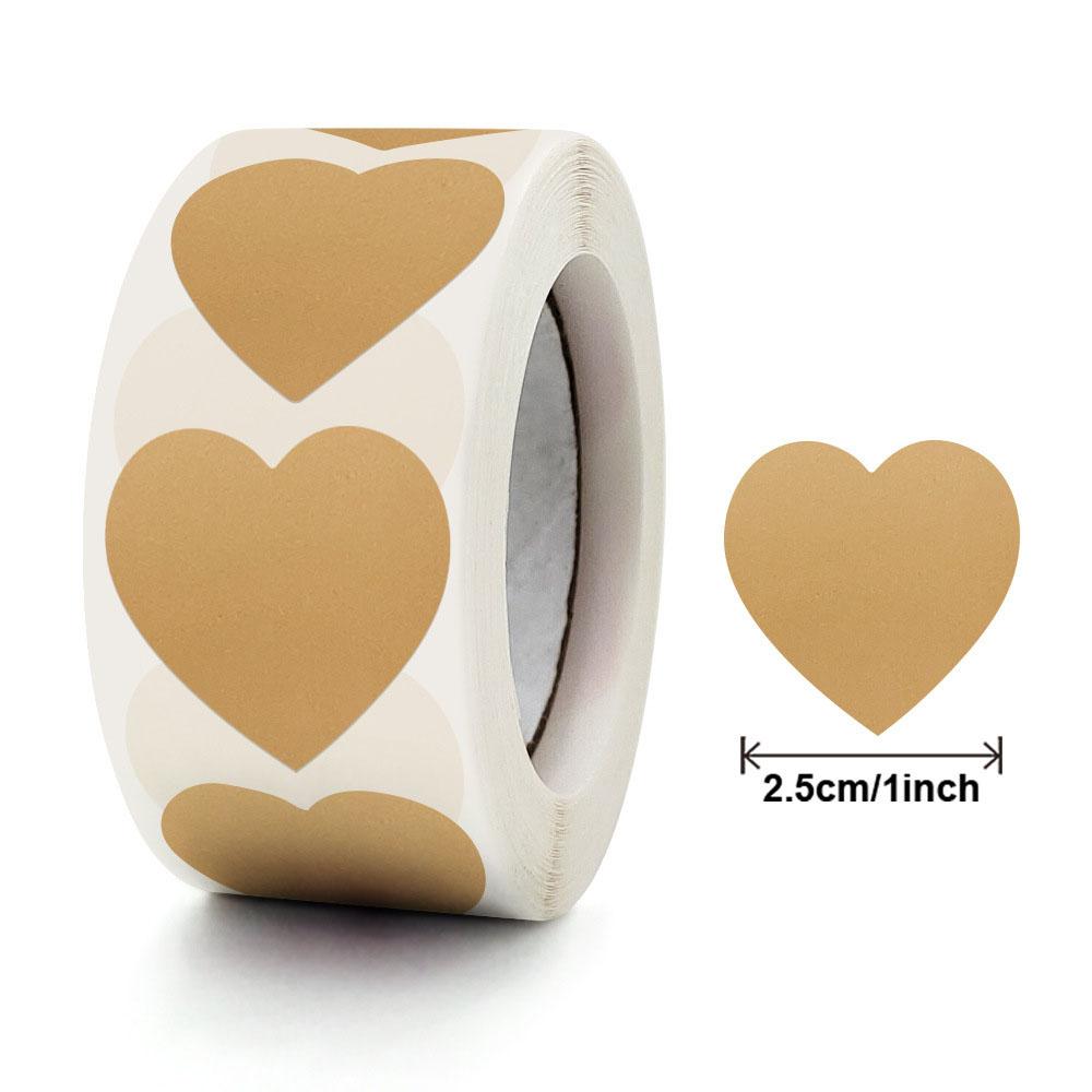 

500 шт./рулон наклейки в форме сердца с надписью «Любовь», этикетки для упаковки подарков на день рождения, симпатичные канцелярские наклейки для скрапбукинга для поделок Other хаки