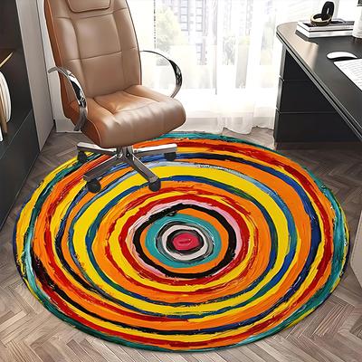 Colorful Circular Office Carpet Chair Mats, Home Decor, Sofa Rug, Office Carpet Gift for Any Room1118142a