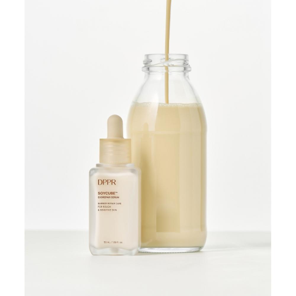 Dppr [3set] Soy Cube Exo Repair Soy Milk Fact To Foam Cleanser 120ml + Serum 50ml + Gel Mask 4 Sheets