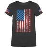 Large Vertical US Flag USA American Pride Patriotic Women039s  T-shirt