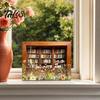 Scuoti Via la Tua Ansia Mini Libreria, Figurine in Legno Miniatura di Libreria con 200 Pezzi di Libri, Regali per Alleviare lo Stress per Amanti dei Libri, Adulti