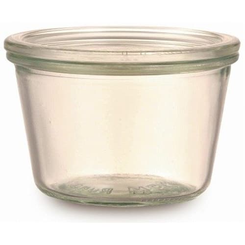WECK Glass Canister, Molded Shape, 300ml, Heat Resistant Up To 80C, Made In Germany, W11 X H7.3cm, WE-741