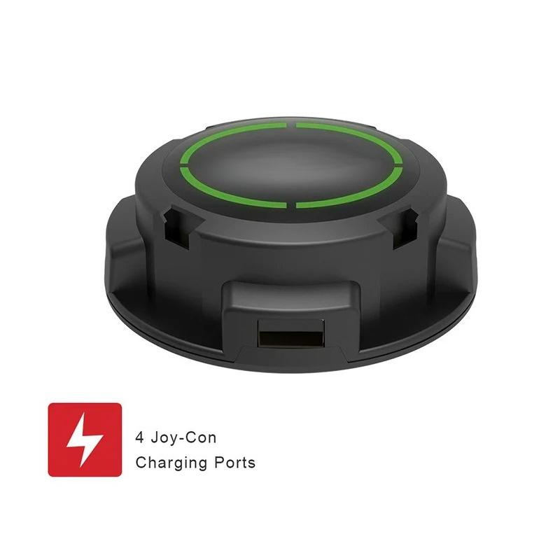 4-in-1 Round Portable Charging Dock with LED Indicator for Switch Joy-Con