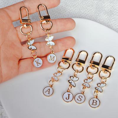 1ks Klíčové logo Lehká klíčenka Přívěsek na klíče od auta Přívěsek na tašku Odolnost Kovová klíčenka Monogramový přívěsek Motýlí monogramová klíčenka