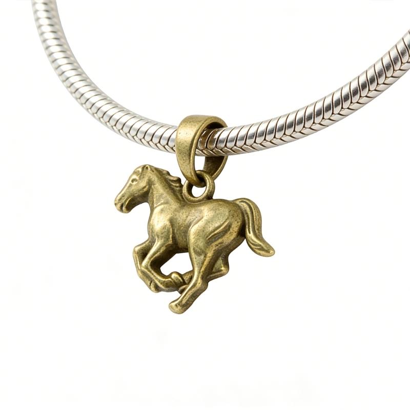 Pack of 50 Pieces Alloy Animal Horse Pendants for DIY Jewelry Crafting Projects Sturdy Charms Ideal for Bracelets Necklaces Accessories Size 25x21mm