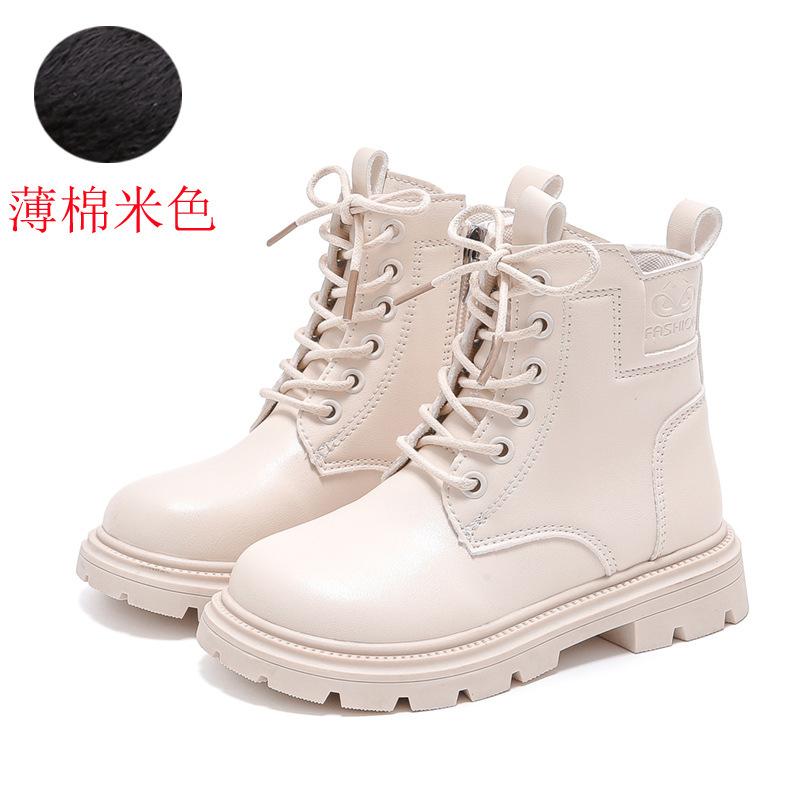 

Модные детские кожаные ботинки в стиле ретро, осень и зима, новые студенческие бархатные короткие ботинки, нескользящие детские ботинки для мальчиков в британском стиле 37 inner length 22.9cm