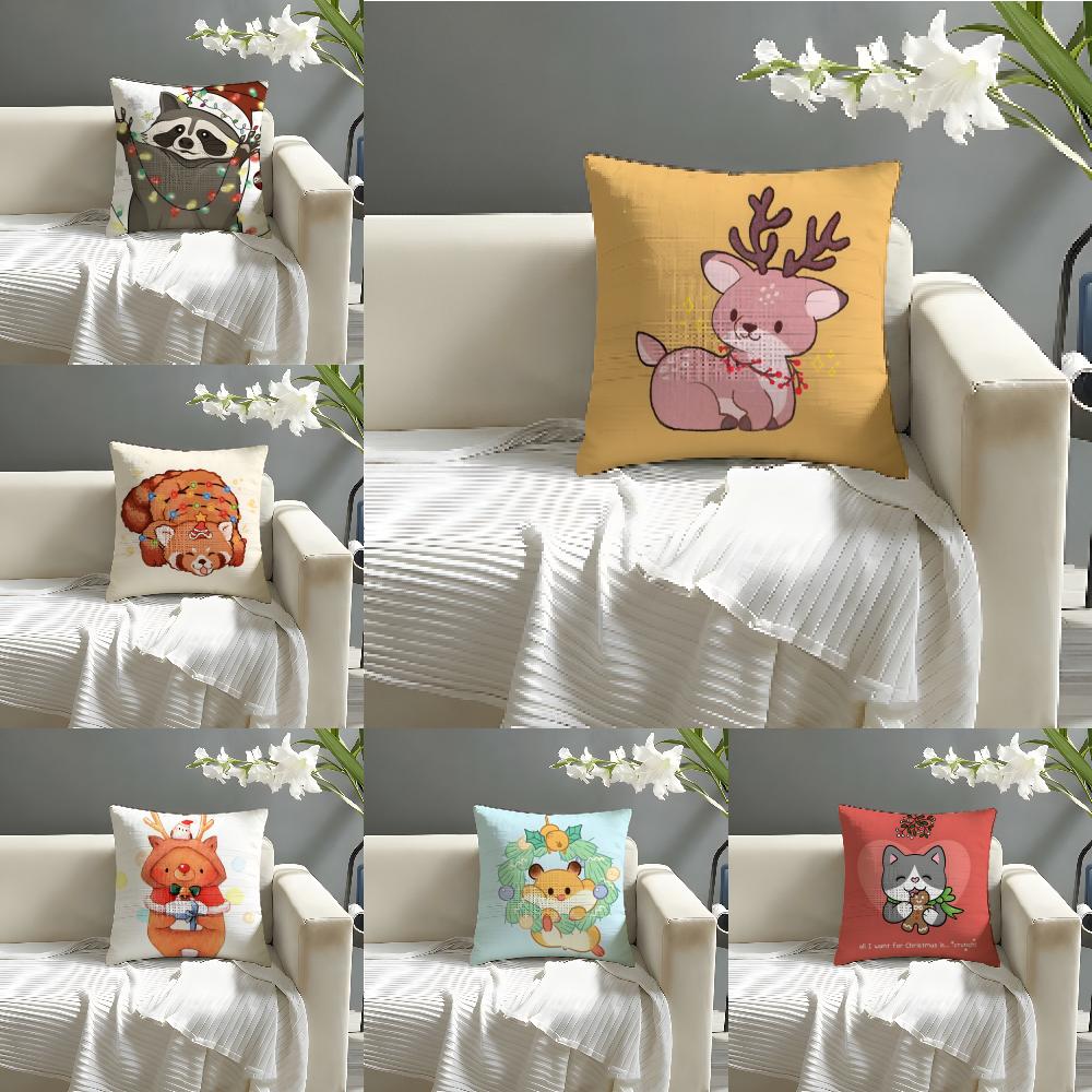 2 Funny Animals On The Internet Pillow Case Home Living Room Decoration Linen Pillowcover Pillow Cases Cushion Cover