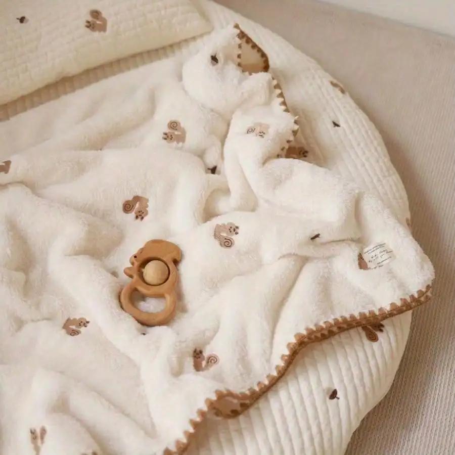 Baby Blanket Spring Autumn Winter Baby Cover Blanket Coral Fleece Blanket Kindergarten Kindergarten Quilt Home Warm Blanket
