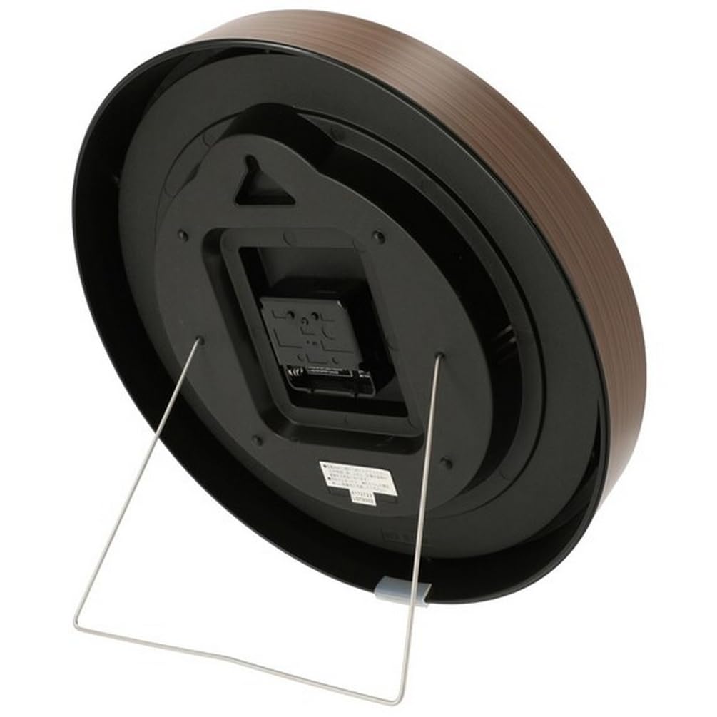 Nitori Radio-Controlled Clock with Step Second Hand, Thermometer and Hygrometer, Wall/Table Clock, Foret, Medium Brown, NITORI 8172723