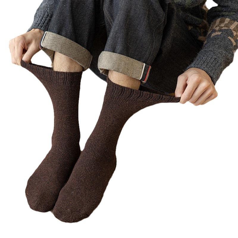 Men's Extended Winter High-top Super Thick Wool Socks, Women's Fleece Socks, Large-sized Long Top Loose Cold-proof Cotton Socks