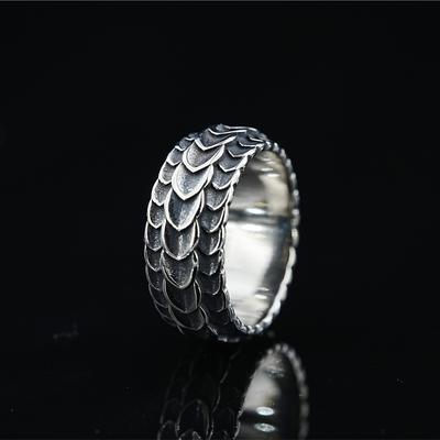 European and American Retro and Old Dragon Scale Rings, Personalized Niche Design, Full of High-end Sense, Men's and Women's Street Jewelry 2026