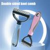 Pet Grooming Rake, Dual-Sided Stainless Steel Blades, Pet Deshedding And Dematting Brush, Undercoat Rake for Dogs Cats Thick Coats Detangling