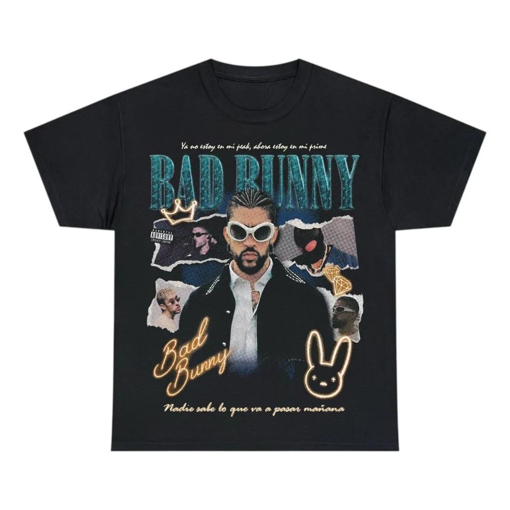 Bad Bunny Vintage Hip-Hop Collage Graphic T-Shirt, Unisex 90s Rap Streetwear, Latin Music Fan Gift 4XL